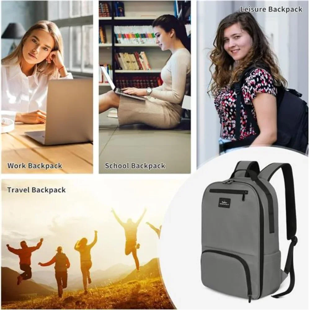 Gray Backpacks for Men, Laptop Travel Backpack,Back packs for College Students,